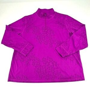 UEC Xersion purple floral 1/4 zip high collar pullover 2X